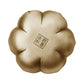 Flower-shaped gold incense burner base with central incense hole and stamped mark