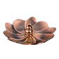 Flower-shaped copper incense burner with central finial and petal tray