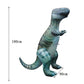 Inflatable dinosaur water-spray toy with height/size dimensions shown