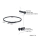Black leather cord necklace with lava stone beads and matte stainless steel clasp