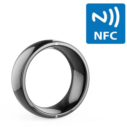 Glossy black smart ring with reflective finish