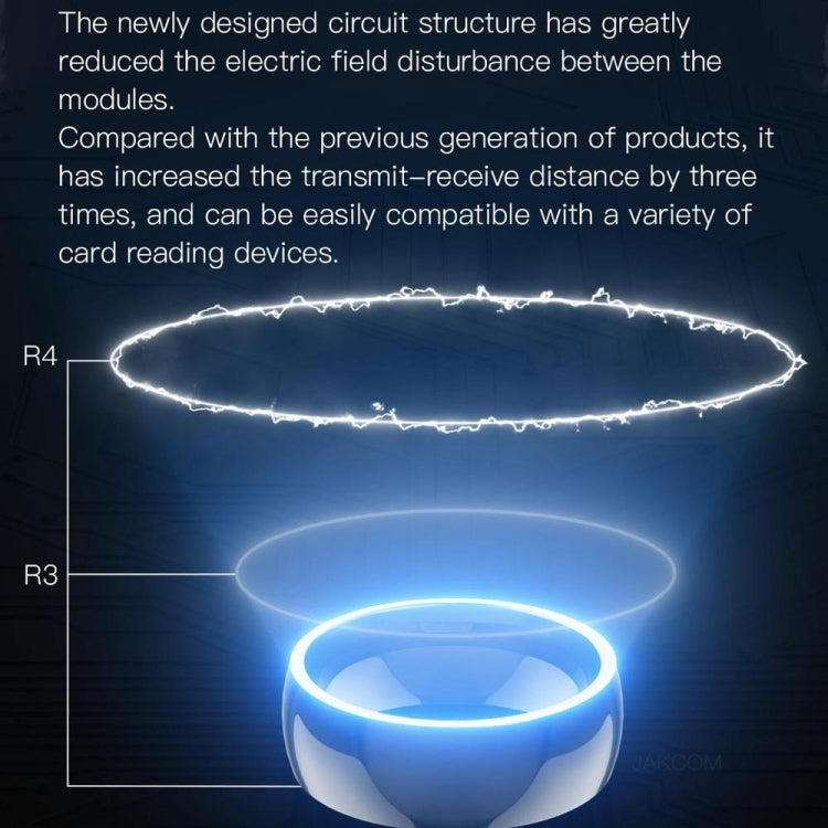 Glowing silver-gray smart ring top view with bright light halo