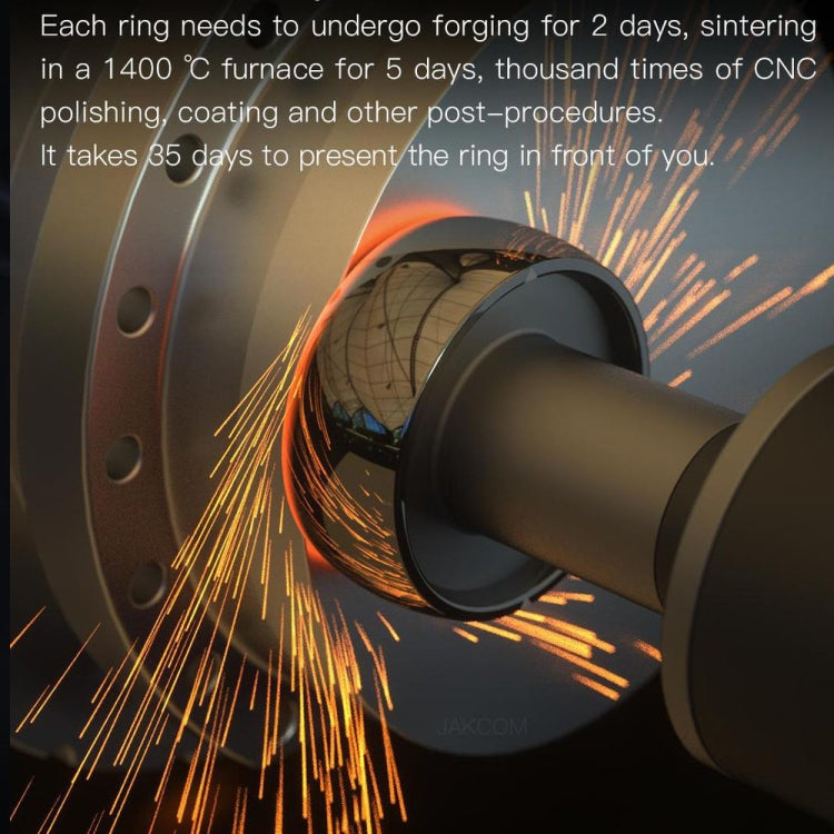 Dark smart ring on an anvil with bright sparks during forging