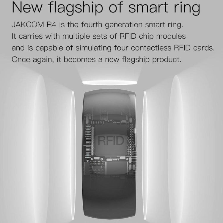 Black smart ring with internal circuit board view on rectangular shell