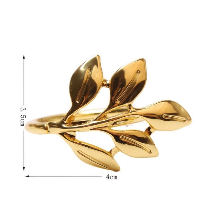 Electroplating Leaf Shape Napkin Buckle Wedding Hotel Napkin Ring, Gold, Silver, Rose Gold