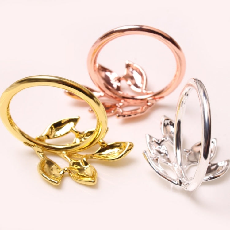 Electroplating Leaf Shape Napkin Buckle Wedding Hotel Napkin Ring, Gold, Silver, Rose Gold