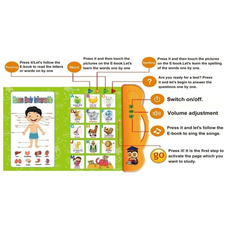 Printed learning activity pages with letters, pictures, and word matching prompts