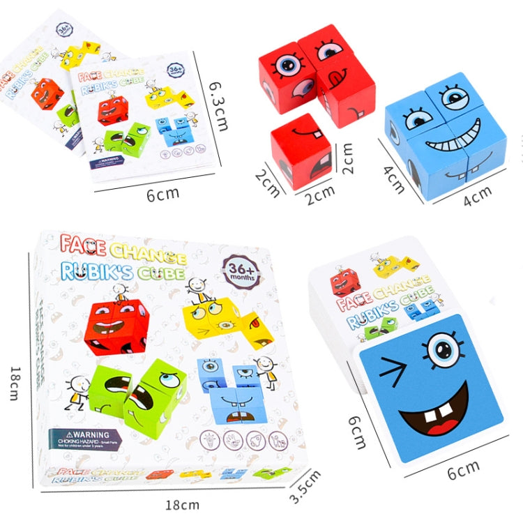 Wooden Children Puzzle Challenge Level Toy Expression Thinking Training Building Block, Large, Small