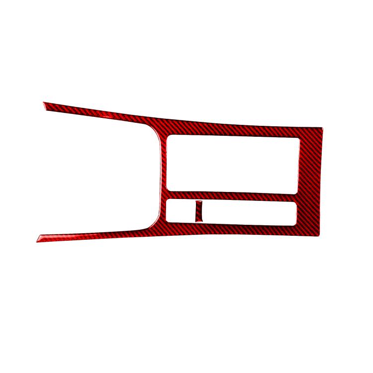 Red carbon-fiber center console cup holder trim set, 2-piece, for left-hand drive