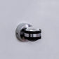 Up-down LED wall lamp fixture, polished chrome face with black center module