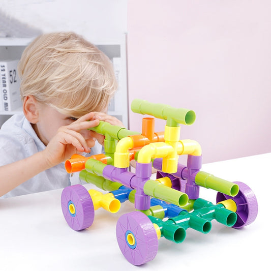 Children Educational Plastic Pipe Building Blocks Assembled Toy 72 PCS / Set, Plastic Pipe Building Blocks