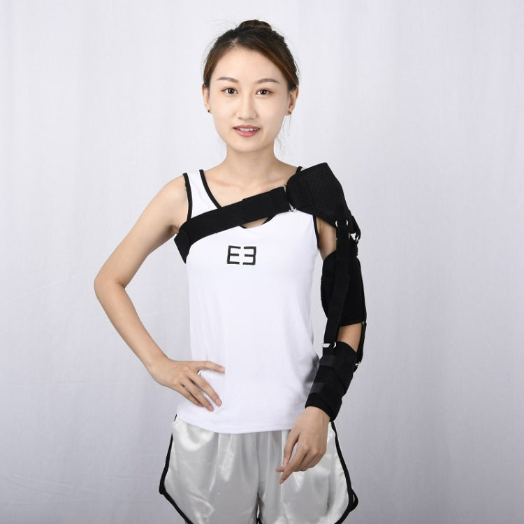 Shoulder fixation belt brace with black arm cuff and cross chest strap