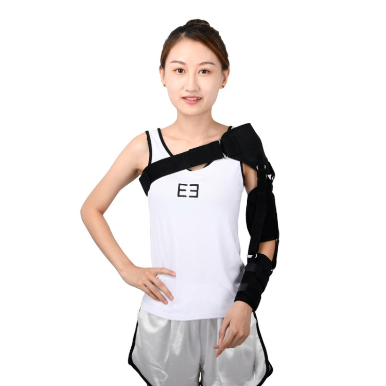 Shoulder fixation belt brace with black arm cuff and support strap system