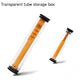 Golf club groove cleaning tool set in clear storage tube box, orange handles inside.