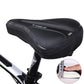 Black bicycle gel saddle cover with GEL marking and padded side contour