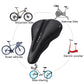 Black gel saddle cover compatible with multiple bikes, exercise bikes, and scooters