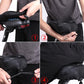 Black gel bike saddle cushion cover, thick padded silicone strap-style fit.