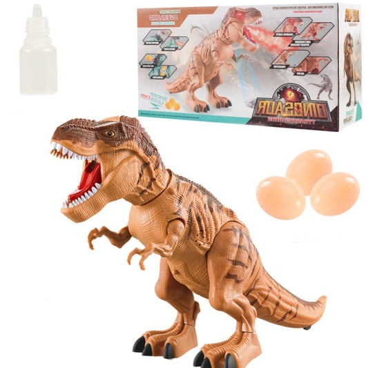 Electric Spray Egg Laying Dinosaur Toy Can Project Dinosaur Model, Brown, Blue