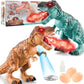Electric Spray Egg Laying Dinosaur Toy Can Project Dinosaur Model, Brown, Blue
