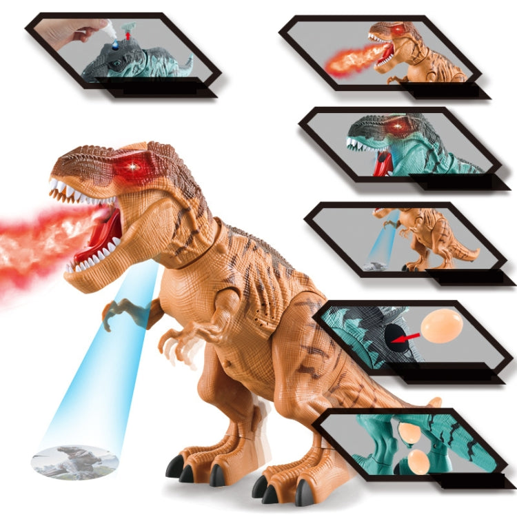 Electric Spray Egg Laying Dinosaur Toy Can Project Dinosaur Model, Brown, Blue