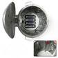 Silver toy trash can with lid open, showing battery compartment and inner mechanism