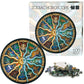 Round 500-piece zodiac jigsaw puzzle with octopus wheel design and scattered pieces