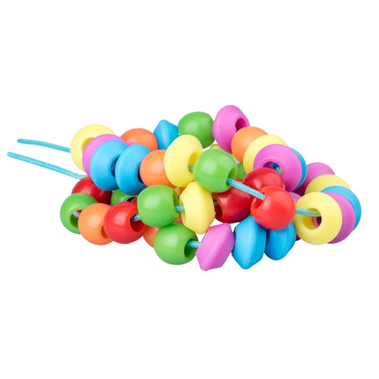 Children Stringing Threading Toys Early Education Cognitive Wooden Beads, 60 PCS / Set Number+Animal, 100 PCS / Set Letter+Traffic