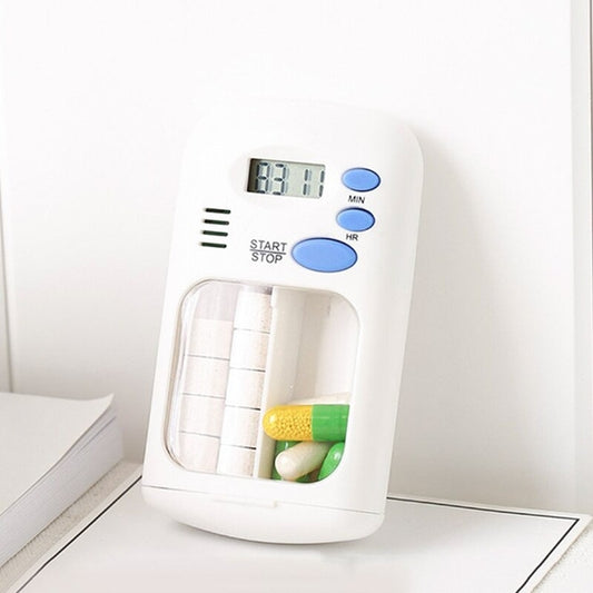 TF-264 Portable Mini Smart Timing Reminder Pill Box Plastic Pill Storage Box, TF-264