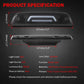Smoked-lens high-mounted brake light housing with white LED bar and side screws