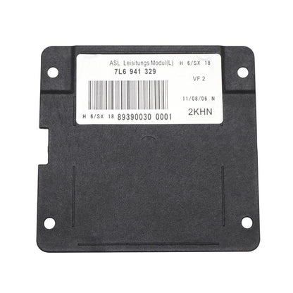 AFS headlight turning control module, black electronic unit with barcode label and 4 mounting holes
