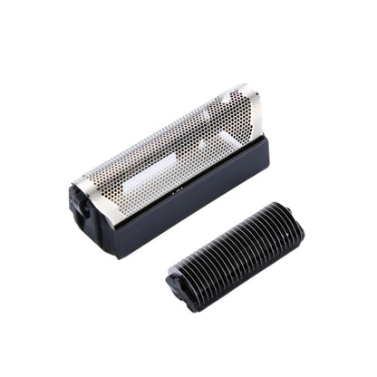 Foil shaver cutter head with silver mesh and black housing