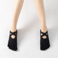 Black five-finger yoga socks with cross strap, full toe