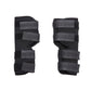 Dog leg guards set, black padded braces with three strap bands