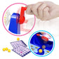 Blue Bingo desktop lottery game with red lever, hand inserting balls, and small number cards