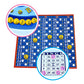 Bingo number boards with “BINGO” labels, red border, and matching numbered circles