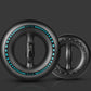 Wrist power ball trainer with turquoise LED ring and black control display module