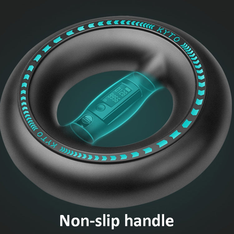 Wrist power ball with turquoise LED ring and highlighted non-slip grip handle