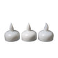 Set of LED floating candles with glossy white bodies and flame tips