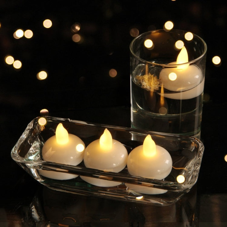Warm white LED candles in a clear tray, soft flicker flame look