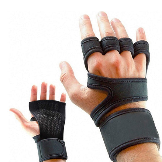 Half-Finger Sports Gloves Non-Slip Silicone Fitness Equipment Gloves Sports Compression Wristbands, S（Black）, M（Black）, L （Black）, XL （Black）