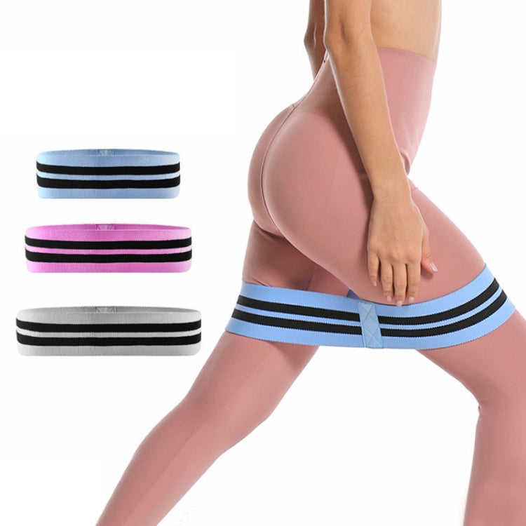 Blue squat yoga resistance loop band with black stripes