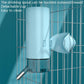 Light blue detachable drinking cup with latch and outlet for cage waterer