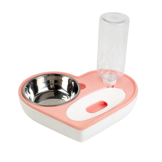 Pet Bowl Love And Moisture-Proof Mouth Dual-Use Bowl Cat Automatic Water Bowl, Blue, Grey, Pink