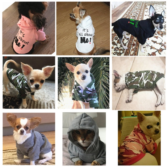 Autumn Winter Fleece Hooded Teddy Pet Dog Sweater Clothes, XS, S, M, L