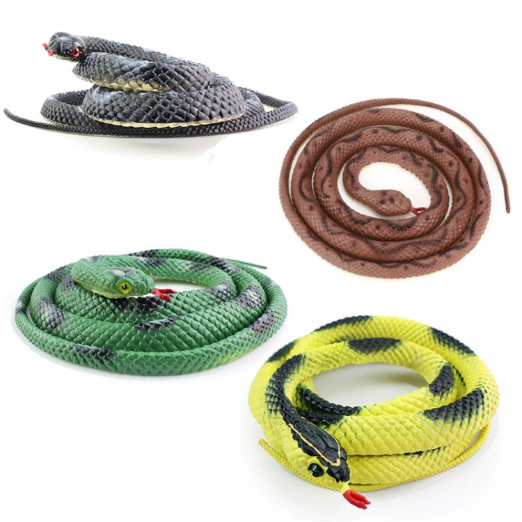 2 PCS Boa Constrictor Tricky Toy Mischief Scary Simulation Snake, Yellow, Green, Black, Brown