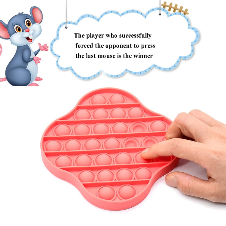 Red silicone pop-it pressing board with hand pressing bubbles