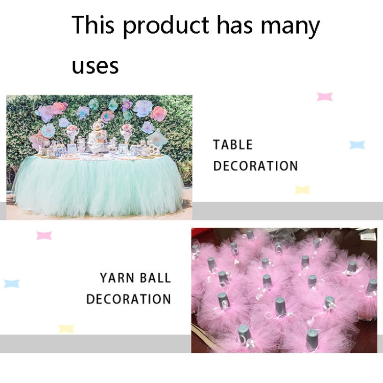 Glitter net yarn roll used for decoration, shown in glittery ball-garland style