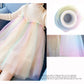 Glitter net yarn roll and tulle skirt with pastel rainbow glitter net trim