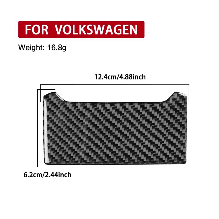 Black carbon-fiber charging port decorative sticker, rectangular trim with dimensions.