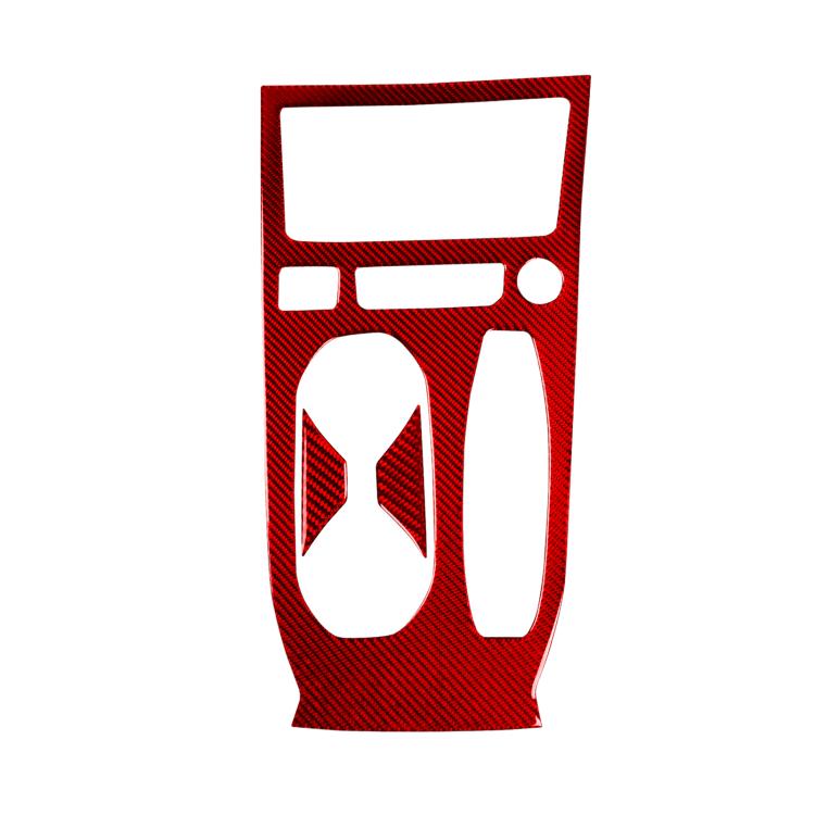 Red carbon-fiber center console cup holder trim set, 3-piece, RHD
